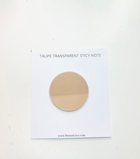 Large taupe transparent sticky note