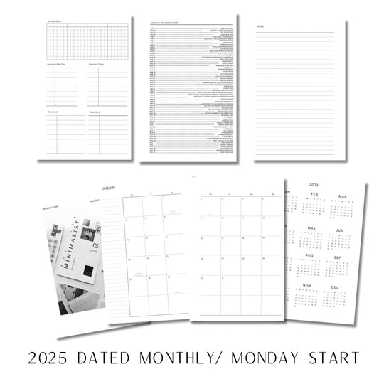 Dated 2025 Monthly/ Monday Start