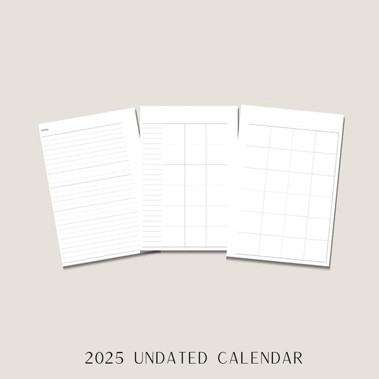 2025 Undated Calendar