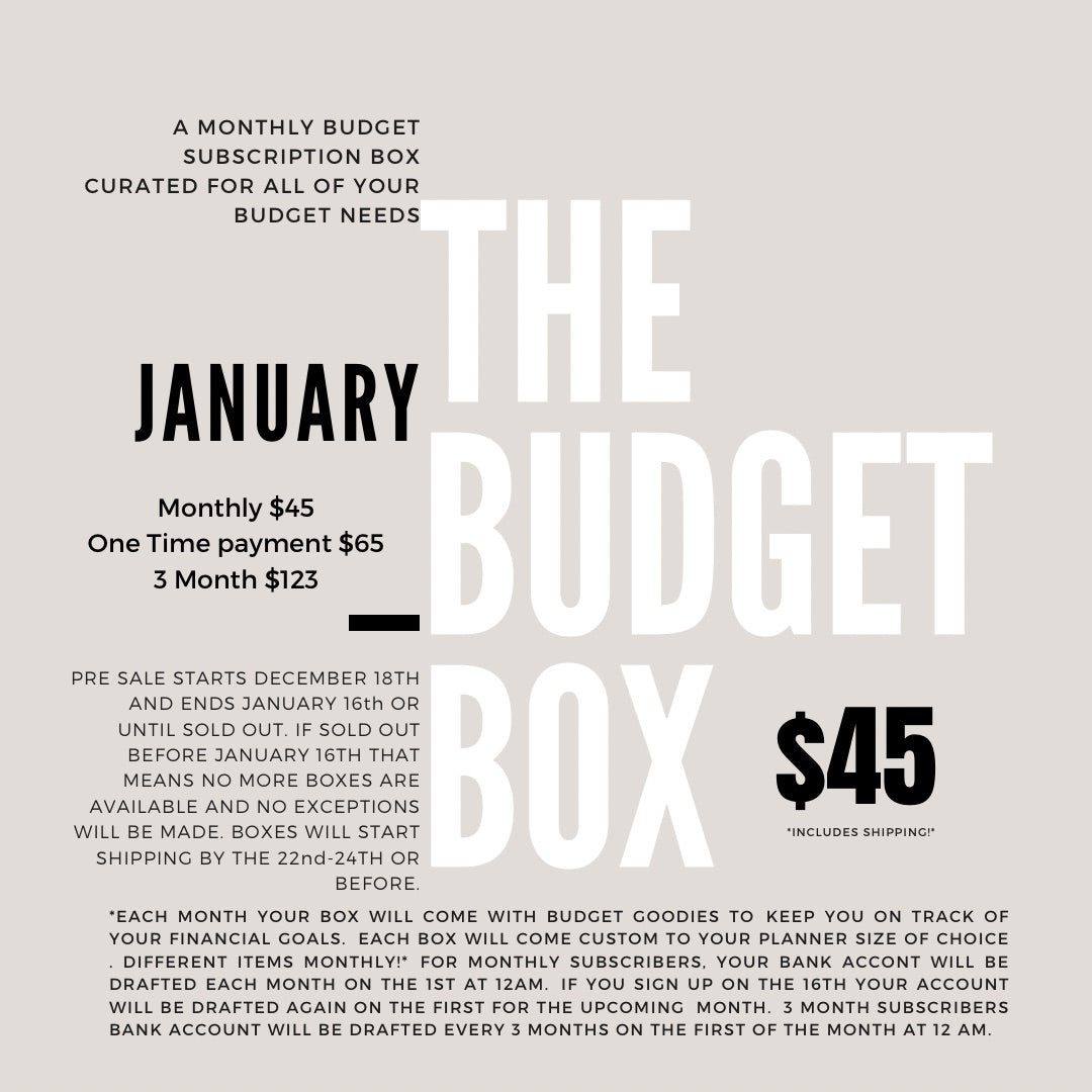 THE BUDGET  BOX SUBSCRIPTION | DECEMBER