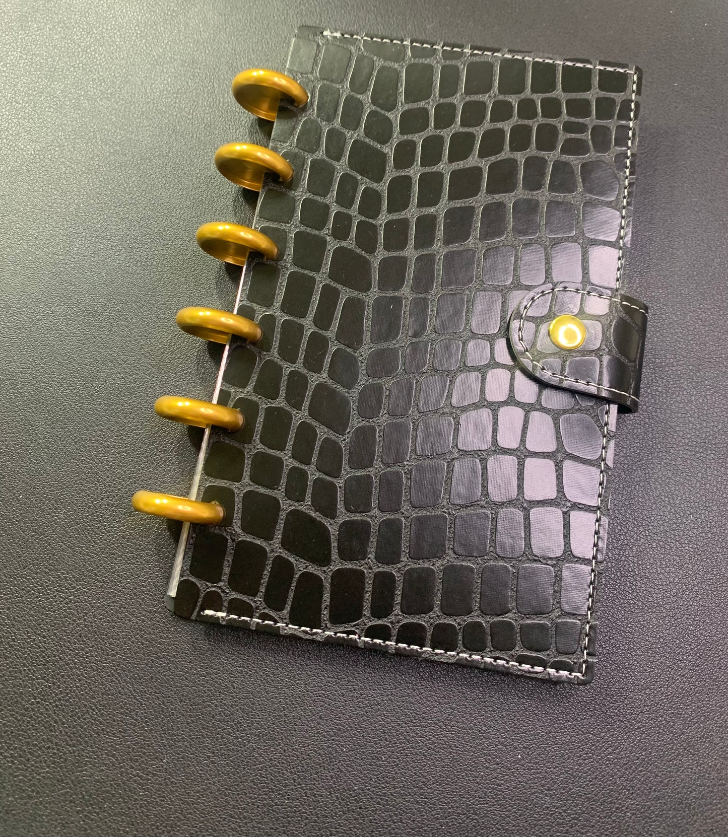 Croc Vegan Leather Disc Planner/Cash Envelope